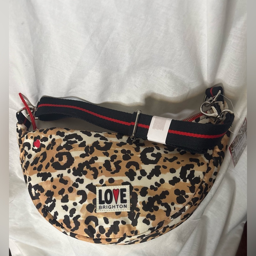 Brighton Spotted Love Swing Bag Leopard Print /W/ Red Accents & Silver Hdwr NEW - Picture 4 of 13